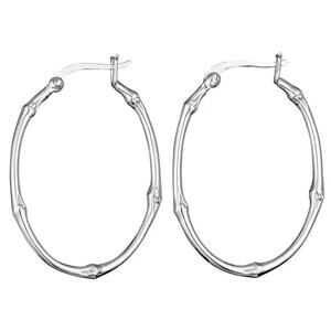 NWT Tiger Mountain Sterling Silver Bamboo Hinge Hoop Earrings 1.75 x 1 Organic